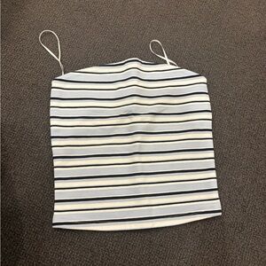 Garage Blue and White Striped Tube Top